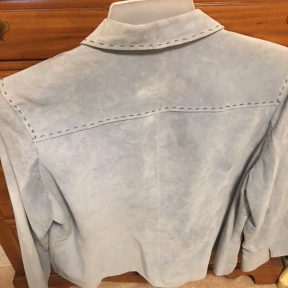Ladies Blue Suede Leather Jacket   Size XL - Picture 5 of 16
